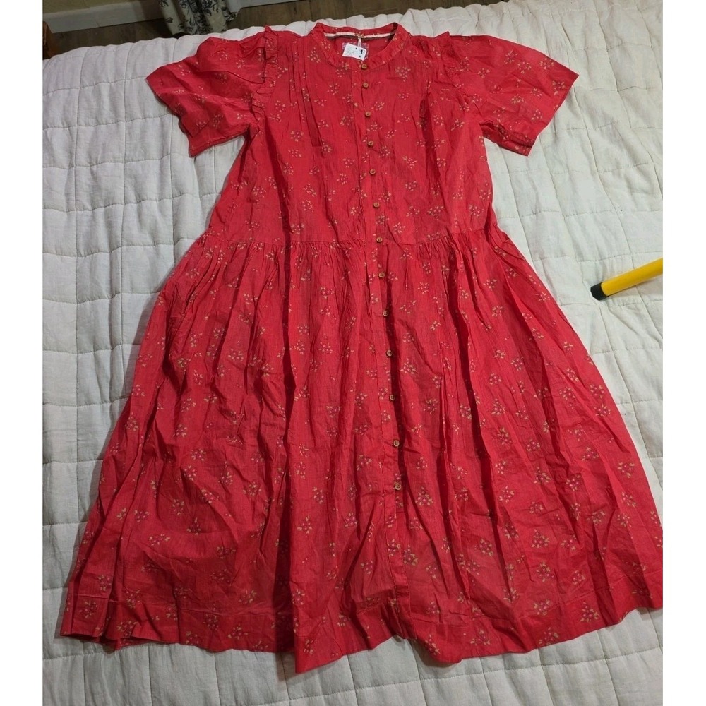 Free People Dainty Ethereal‎ Cottage Bella Mae Midi Dress Red Floral Medium